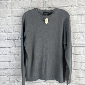 Saxony Men's NWT VTG Grey Textured Cotton Crewneck Pullover Sweater Medium